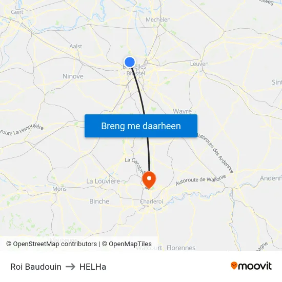 Roi Baudouin to HELHa map