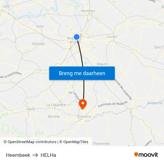 Heembeek to HELHa map