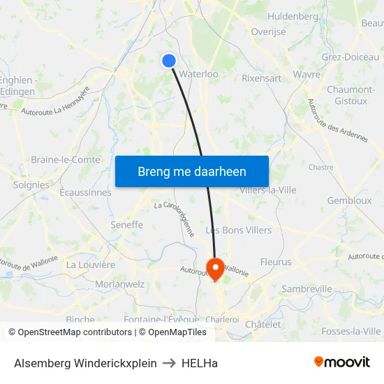 Alsemberg Winderickxplein to HELHa map