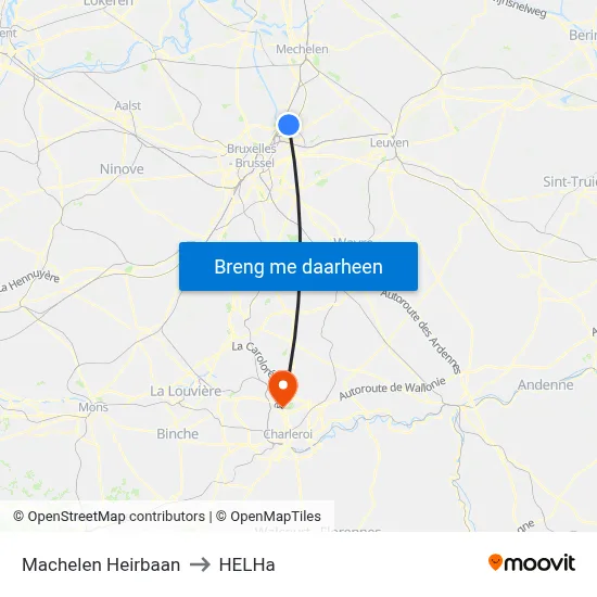 Machelen Heirbaan to HELHa map