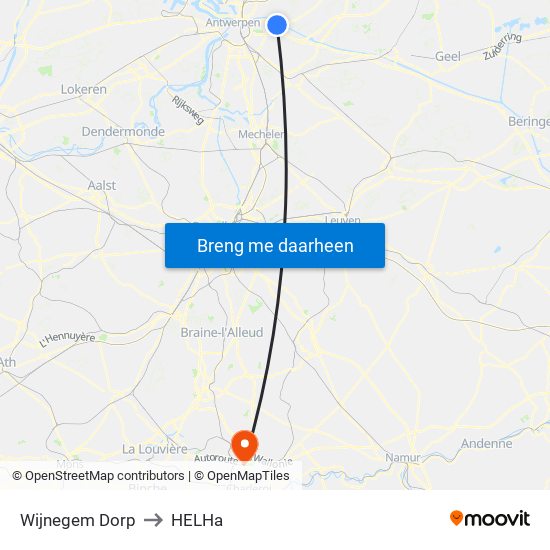 Wijnegem Dorp to HELHa map