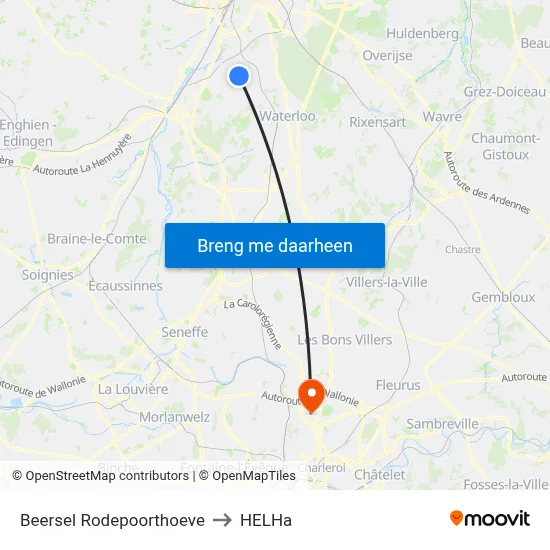 Beersel Rodepoorthoeve to HELHa map