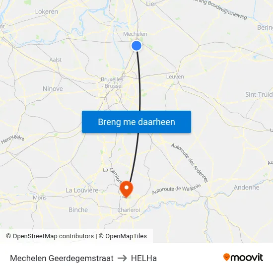 Mechelen Geerdegemstraat to HELHa map
