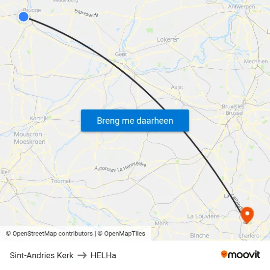 Sint-Andries Kerk to HELHa map
