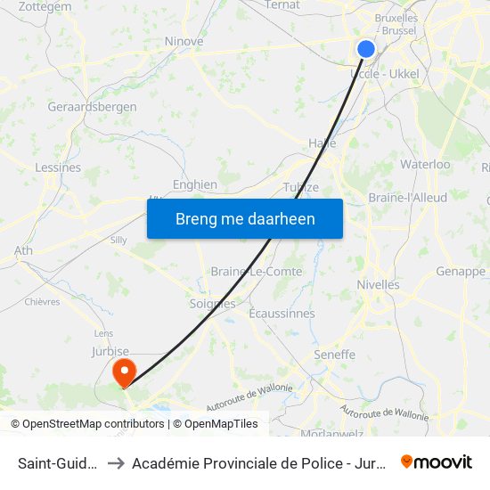 Saint-Guidon to Académie Provinciale de Police - Jurbise map