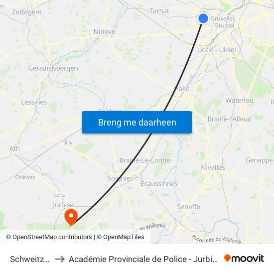 Schweitzer to Académie Provinciale de Police - Jurbise map