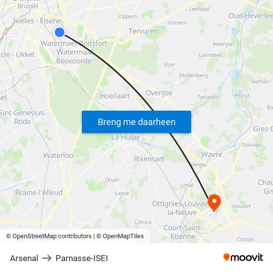 Arsenal to Parnasse-ISEI map