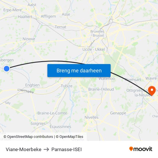 Viane-Moerbeke to Parnasse-ISEI map