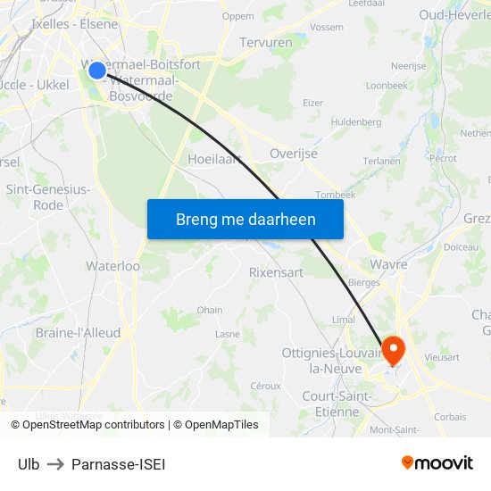 Ulb to Parnasse-ISEI map