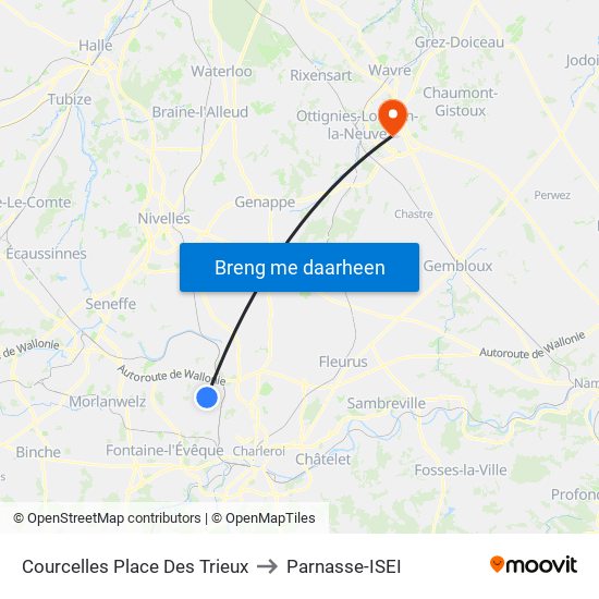 Courcelles Place Des Trieux to Parnasse-ISEI map