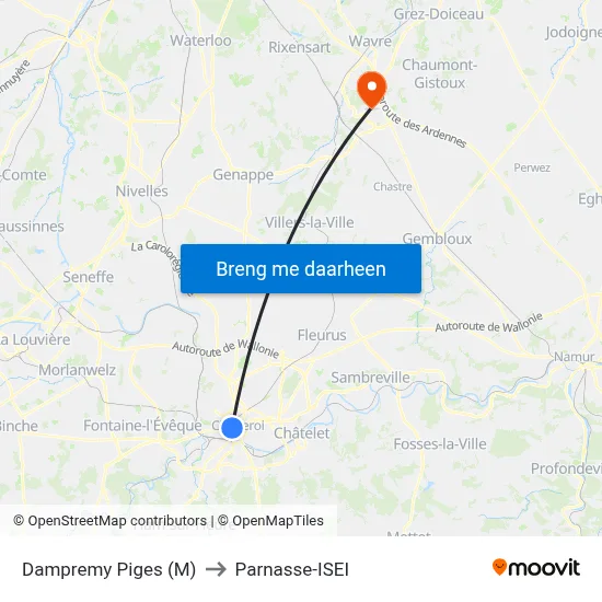 Dampremy Piges (M) to Parnasse-ISEI map