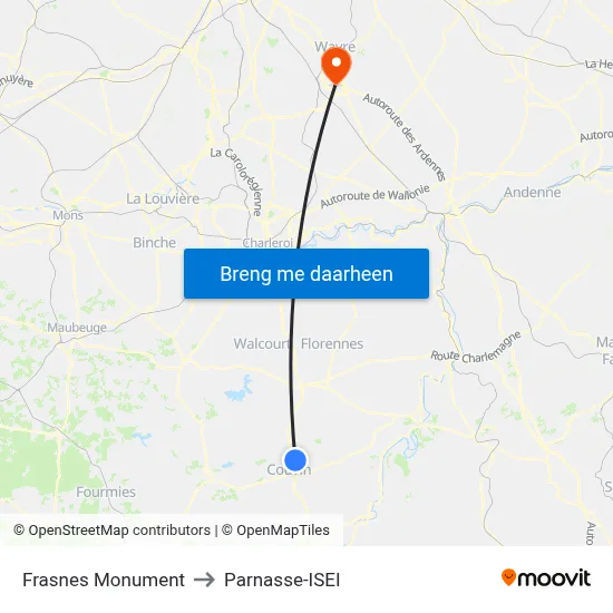 Frasnes Monument to Parnasse-ISEI map