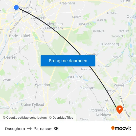 Osseghem to Parnasse-ISEI map