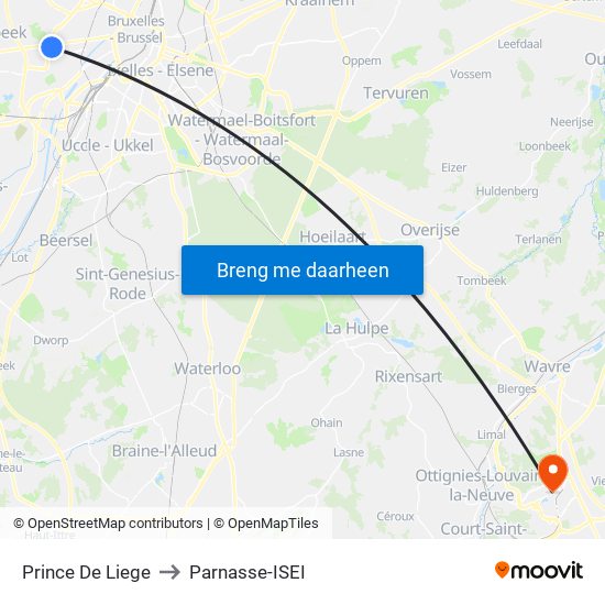 Prince De Liege to Parnasse-ISEI map
