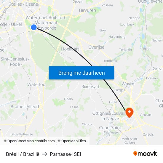 Brésil / Brazilië to Parnasse-ISEI map