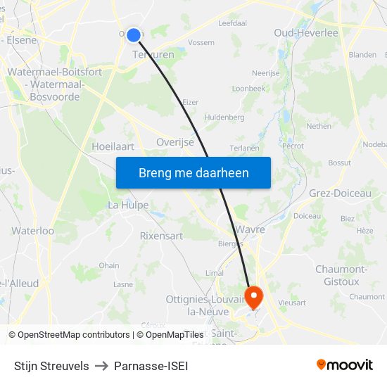 Stijn Streuvels to Parnasse-ISEI map