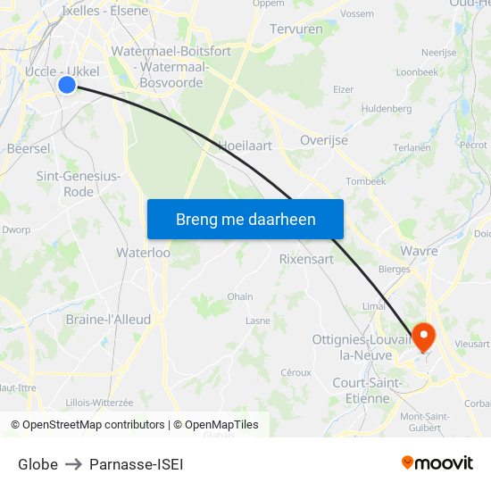 Globe to Parnasse-ISEI map