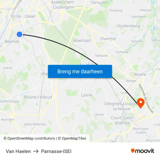 Van Haelen to Parnasse-ISEI map