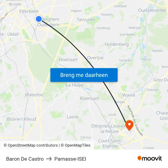 Baron De Castro to Parnasse-ISEI map