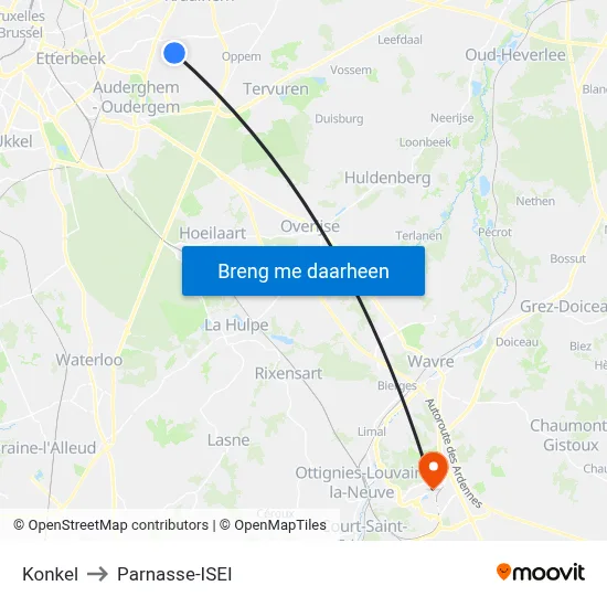Konkel to Parnasse-ISEI map