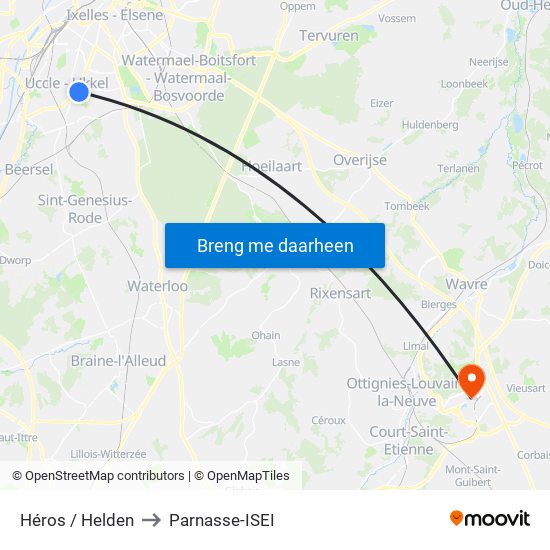 Héros / Helden to Parnasse-ISEI map