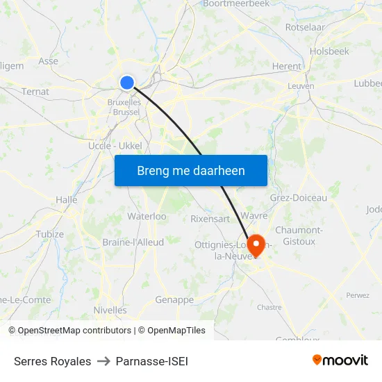 Serres Royales to Parnasse-ISEI map