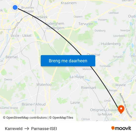 Karreveld to Parnasse-ISEI map