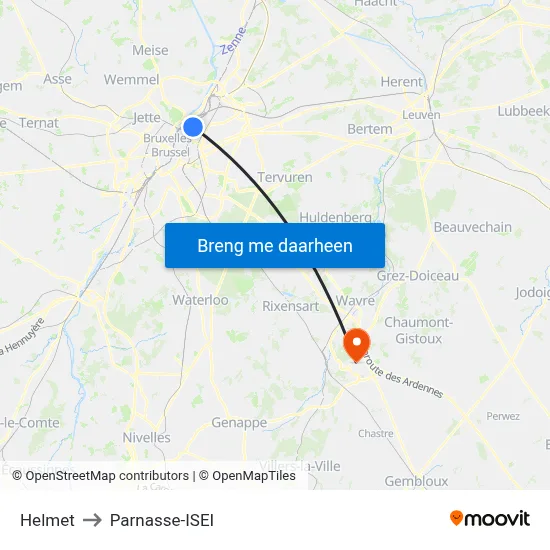 Helmet to Parnasse-ISEI map