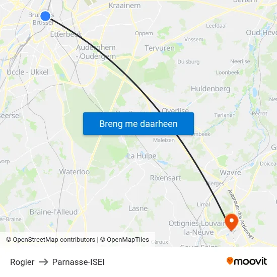 Rogier to Parnasse-ISEI map