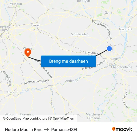 Nudorp Moulin Bare to Parnasse-ISEI map