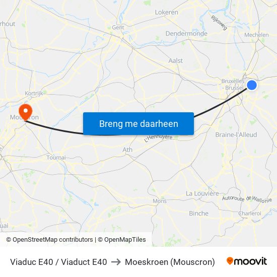 Viaduc E40 / Viaduct E40 to Moeskroen (Mouscron) map