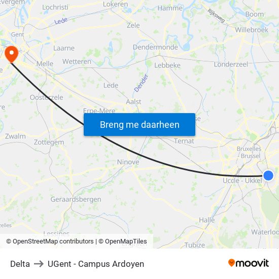 Delta to UGent - Campus Ardoyen map