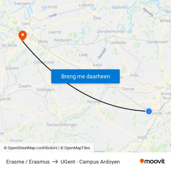 Erasme / Erasmus to UGent - Campus Ardoyen map