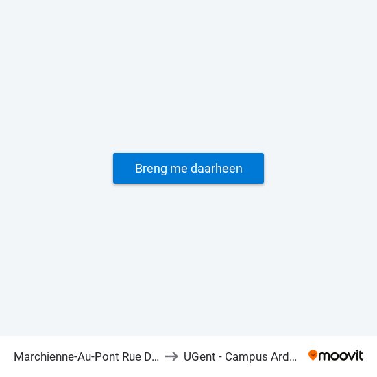 Marchienne-Au-Pont Rue Delire to UGent - Campus Ardoyen map