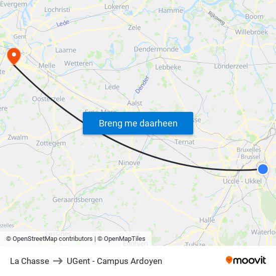 La Chasse to UGent - Campus Ardoyen map