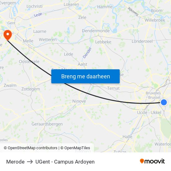 Merode to UGent - Campus Ardoyen map