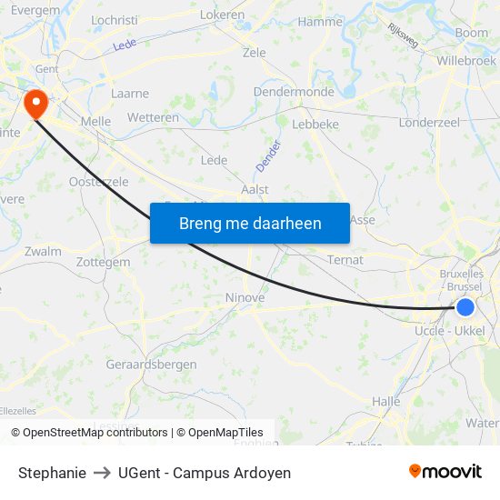 Stephanie to UGent - Campus Ardoyen map