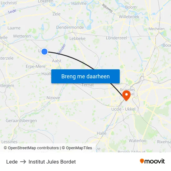 Lede to Institut Jules Bordet map
