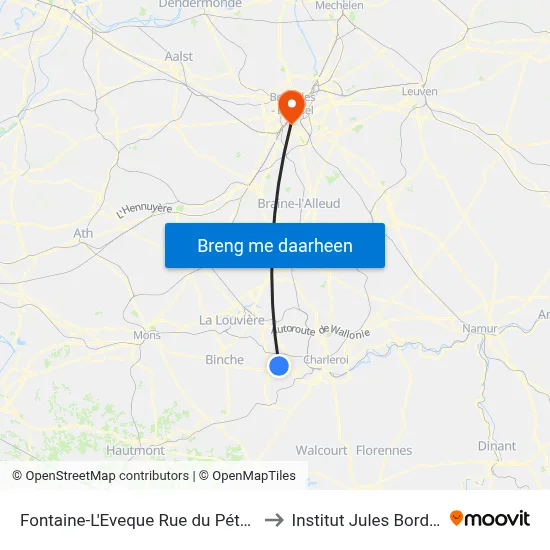 Fontaine-L'Eveque Rue du Pétria to Institut Jules Bordet map