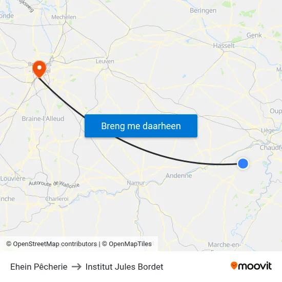 Ehein Pêcherie to Institut Jules Bordet map