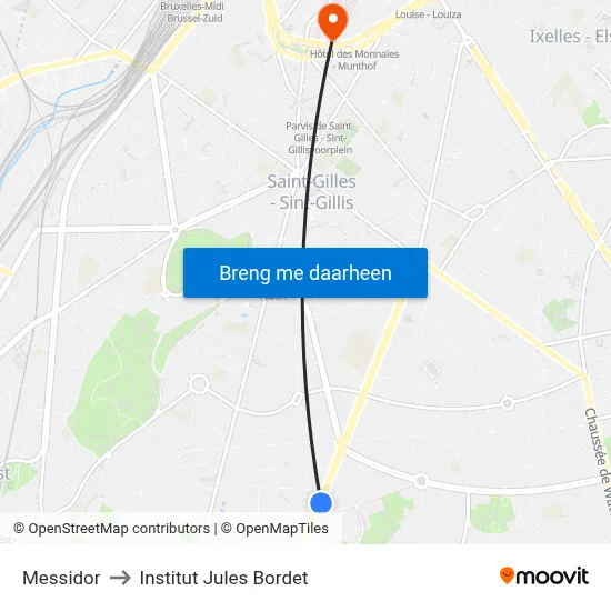 Messidor to Institut Jules Bordet map