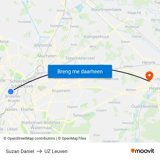 Suzan Daniel to UZ Leuven map
