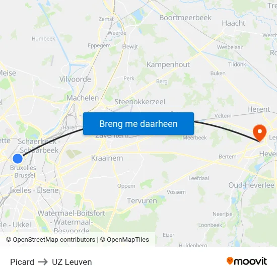 Picard to UZ Leuven map