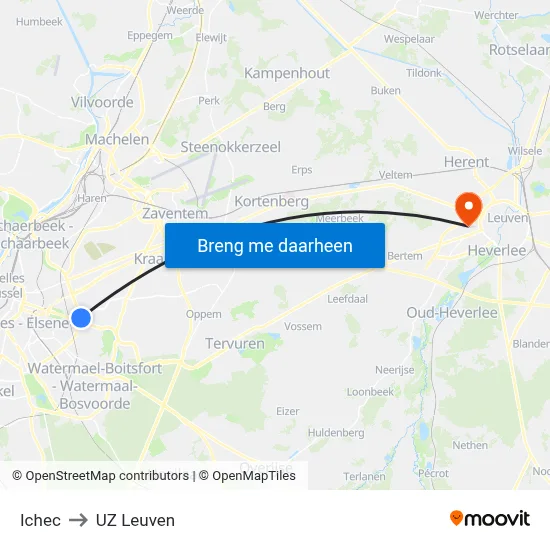 Ichec to UZ Leuven map