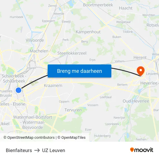Bienfaiteurs to UZ Leuven map
