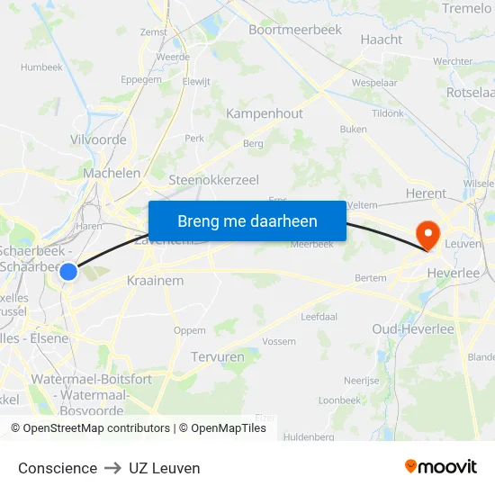 Conscience to UZ Leuven map