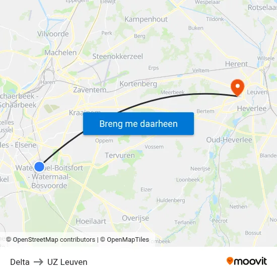 Delta to UZ Leuven map