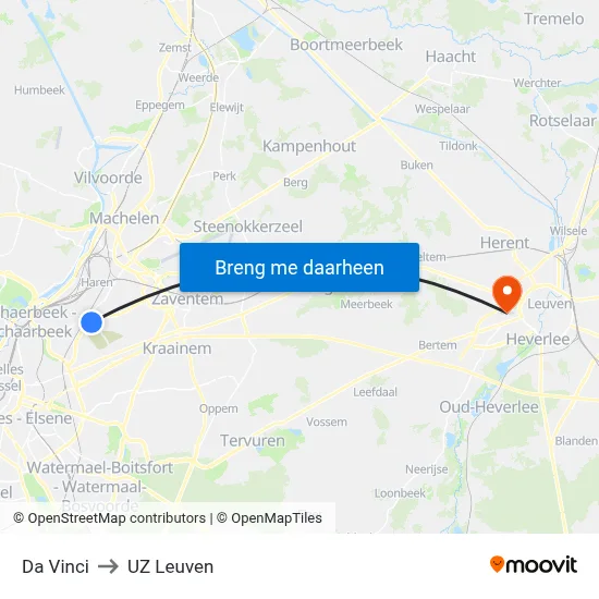 Da Vinci to UZ Leuven map