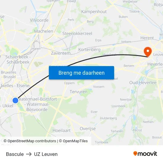 Bascule to UZ Leuven map
