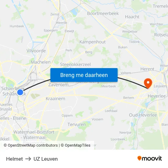 Helmet to UZ Leuven map
